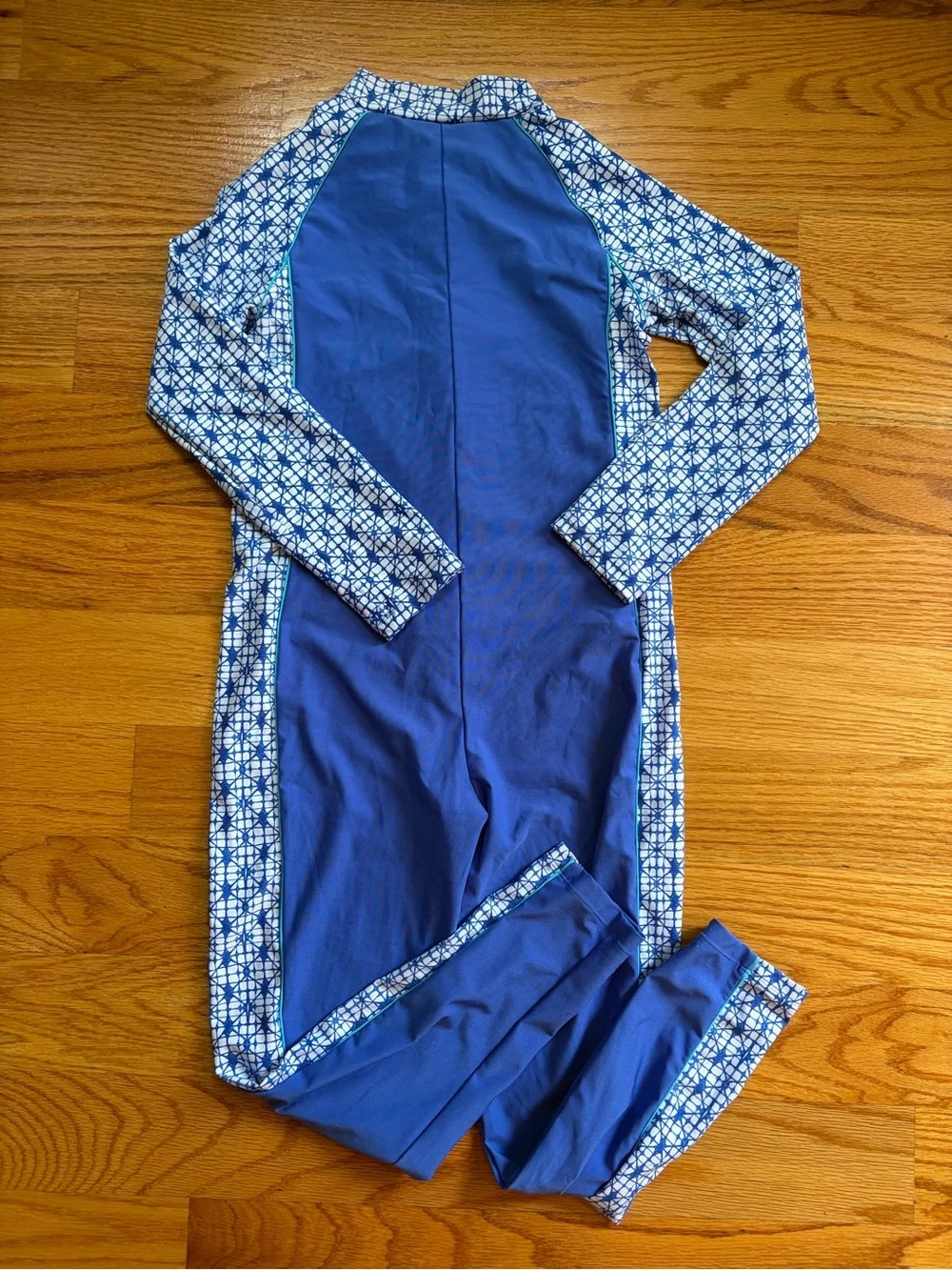 Coolibar blue barracuda neck to ankle surf suit size medium youth